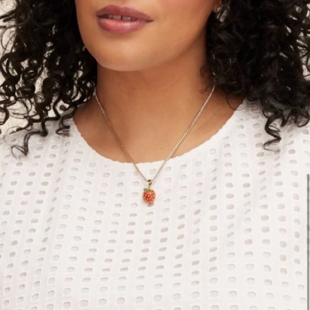 Kate Spade Strawberry Charm Gold Necklace